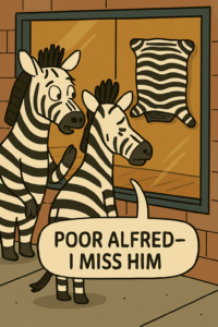 cartoon7b A cartoon about Alfred the zebra