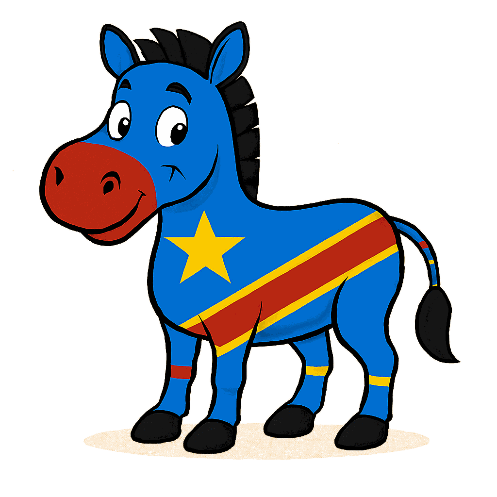 Zebra in the colours of Democratic Republic of the Congo