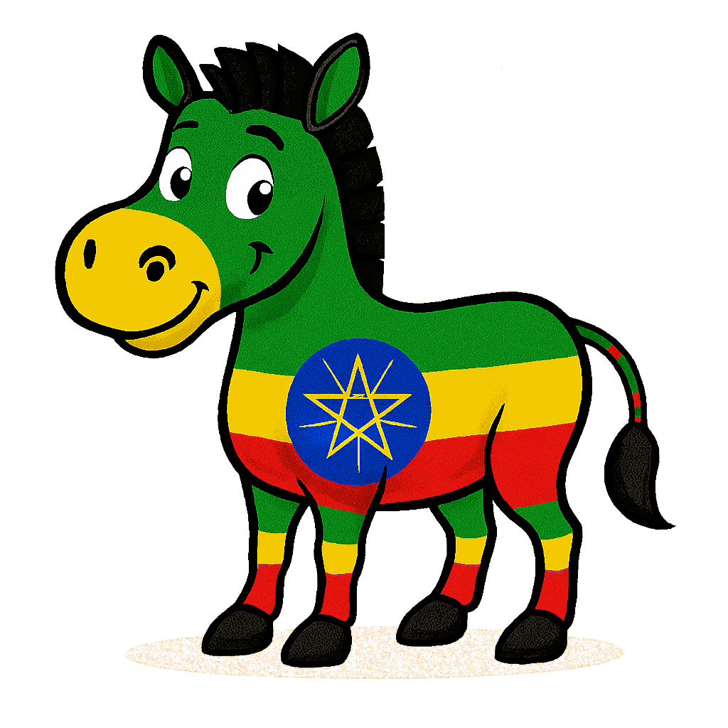 Zebra in the colours of Ethiopia