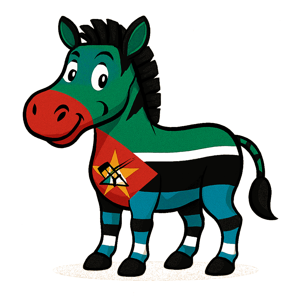 Zebra in the colours of Mozambique