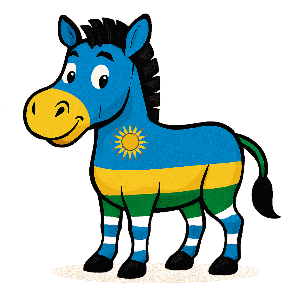 Zebra in the colours of Rwanda