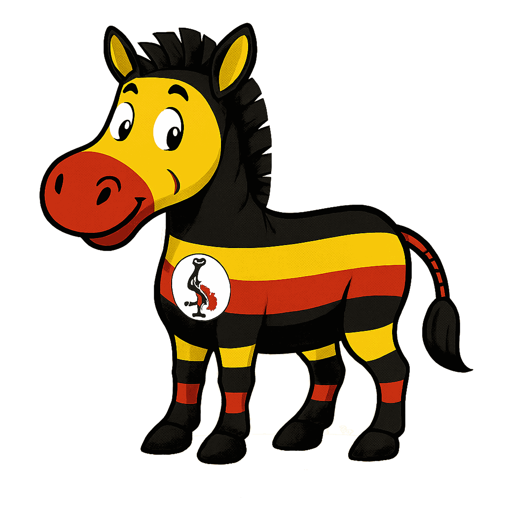 Zebra in the colours of Uganda