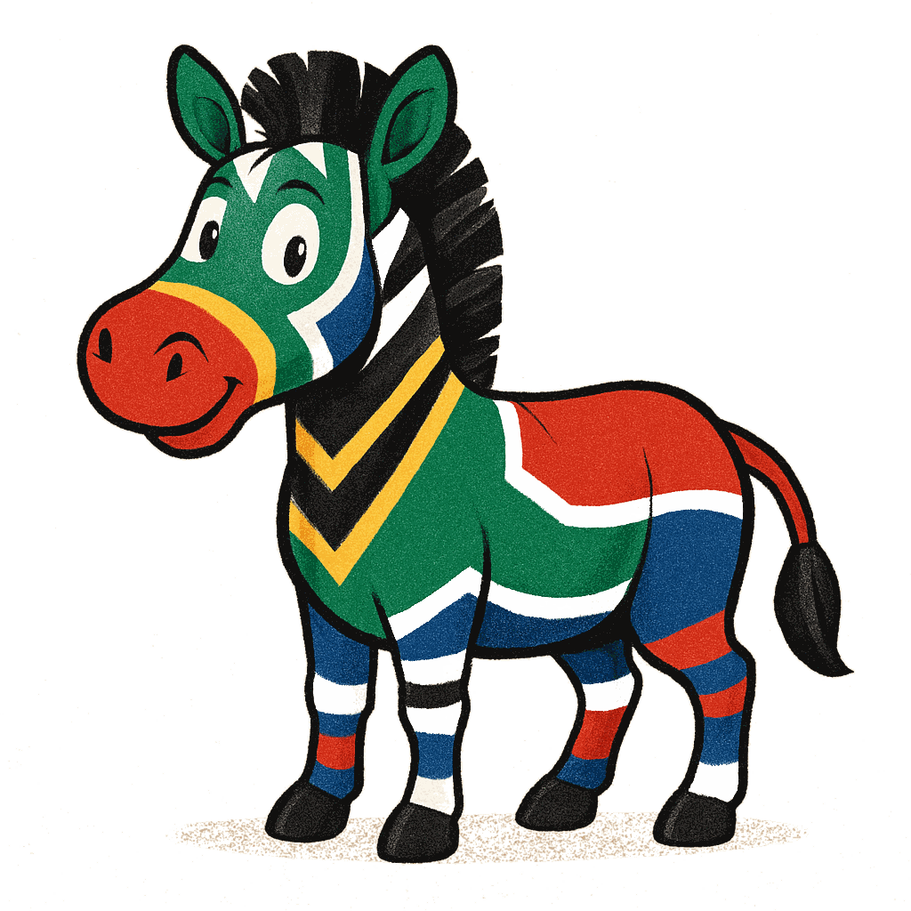Zebra in the colours of South Africa