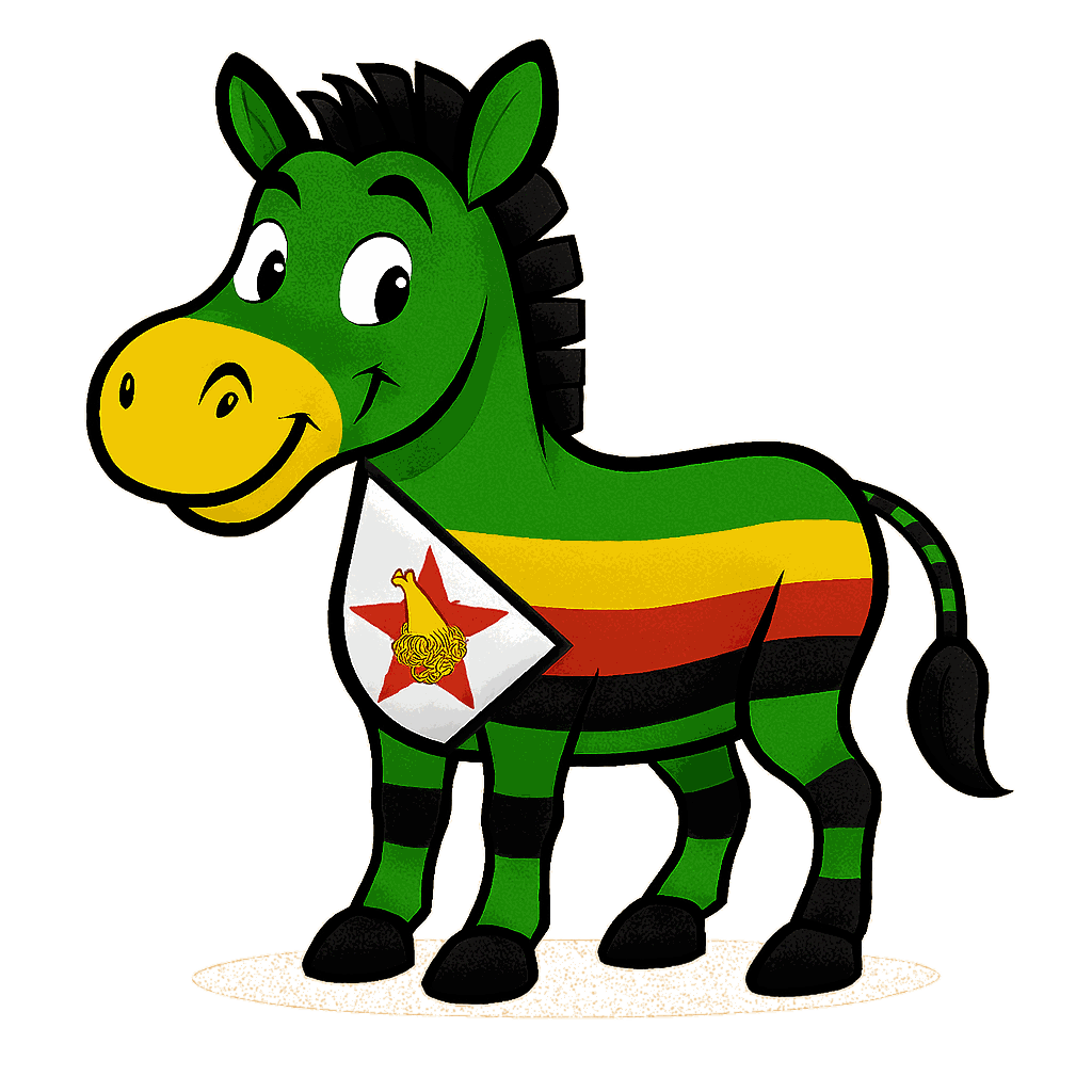 Zebra in the colours of Zimbabwe