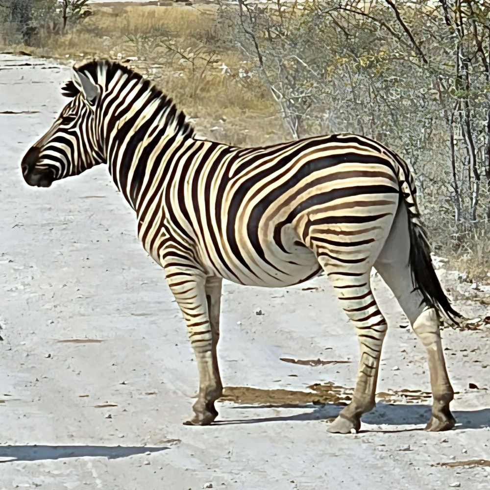 A Plains Zebra in Etosha National Park